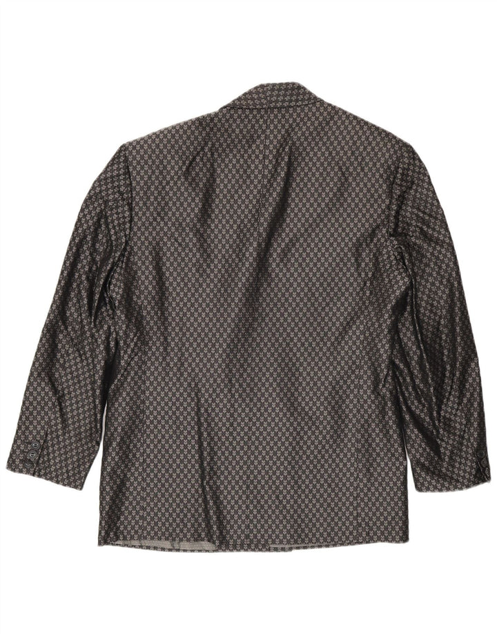 Pal Zileri Мужской двубортный пиджак IT 48 Средний серый с геометрическим рисунком