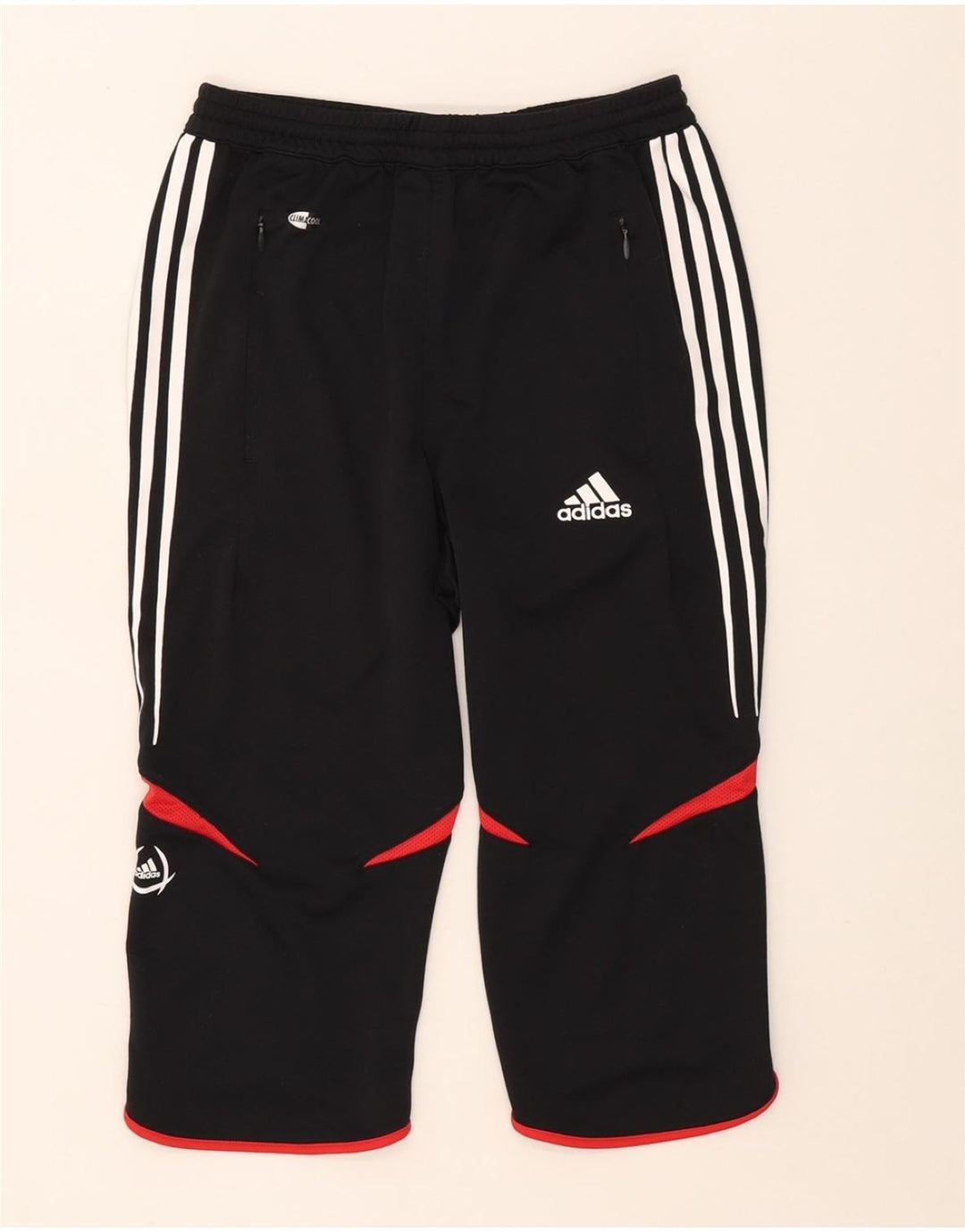 Мужские спортивные брюки-капри Adidas, большие черные полиэстер с цветными блоками