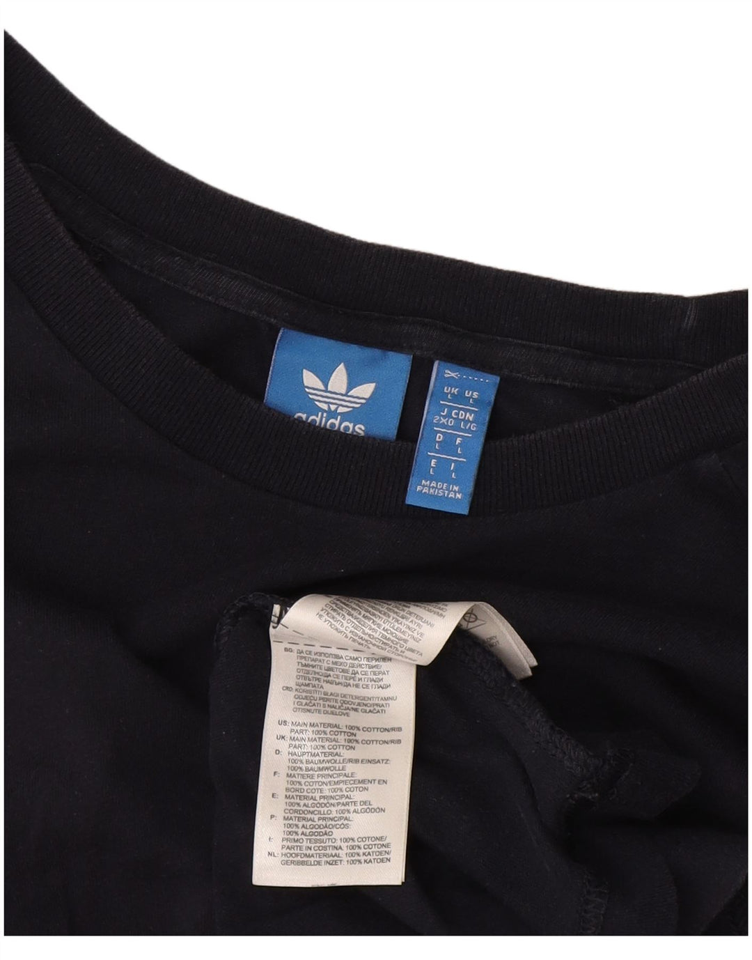 Мужская футболка Adidas Top большого размера из хлопка черного цвета