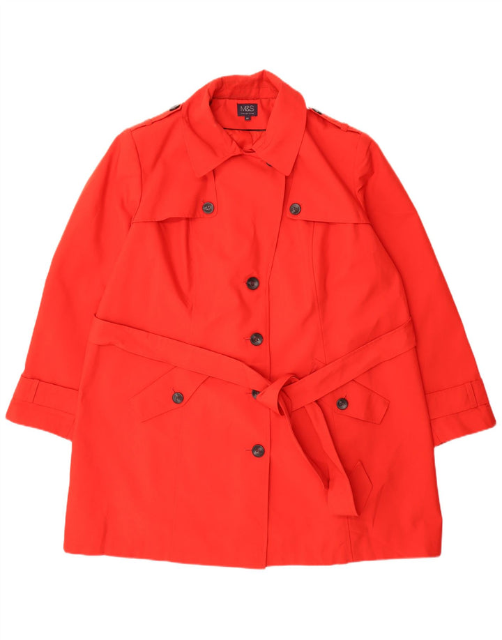Женский тренч Marks & Spencer UK 26 5XL красный полиэстер