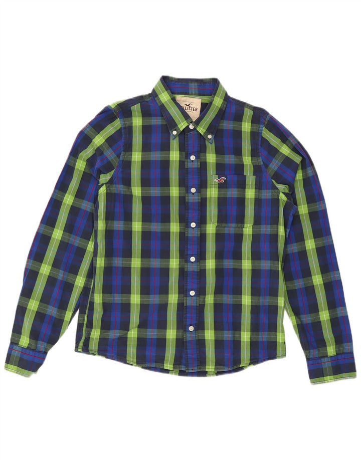 Рубашка мужская Hollister XL синяя в клетку