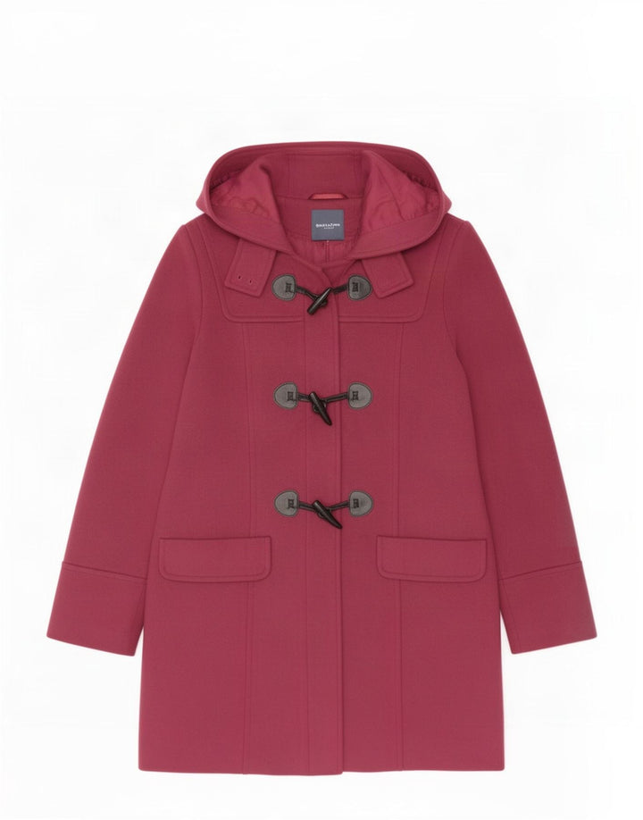 Женский дафлкот с капюшоном Marks & Spencer UK 10, маленький бордовый полиэстер