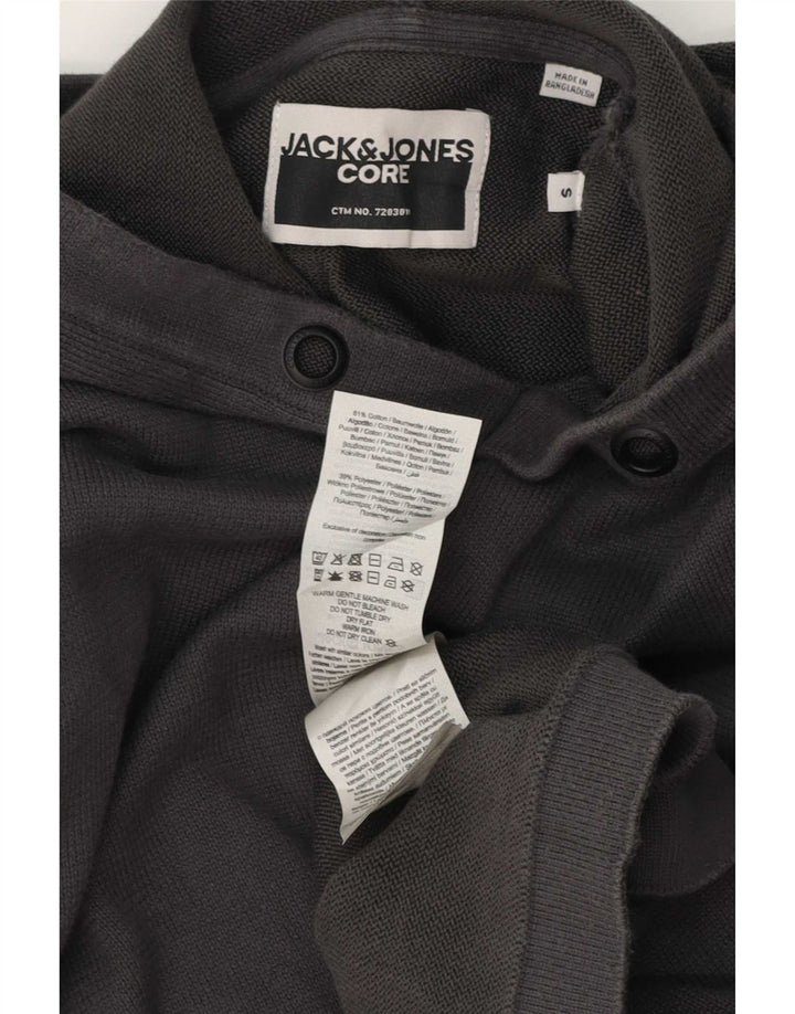 Мужской джемпер с капюшоном Jack & Jones, маленький серый, хлопковый