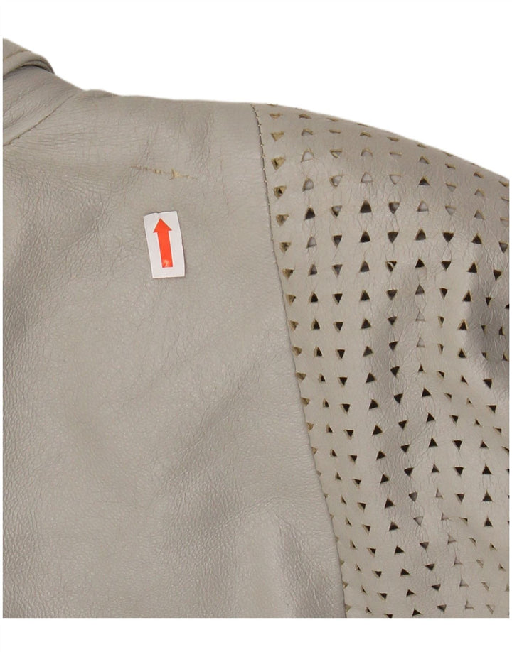 GABRIELLA BENELLI Женская куртка оверсайз EU 36 маленькая серая кожа