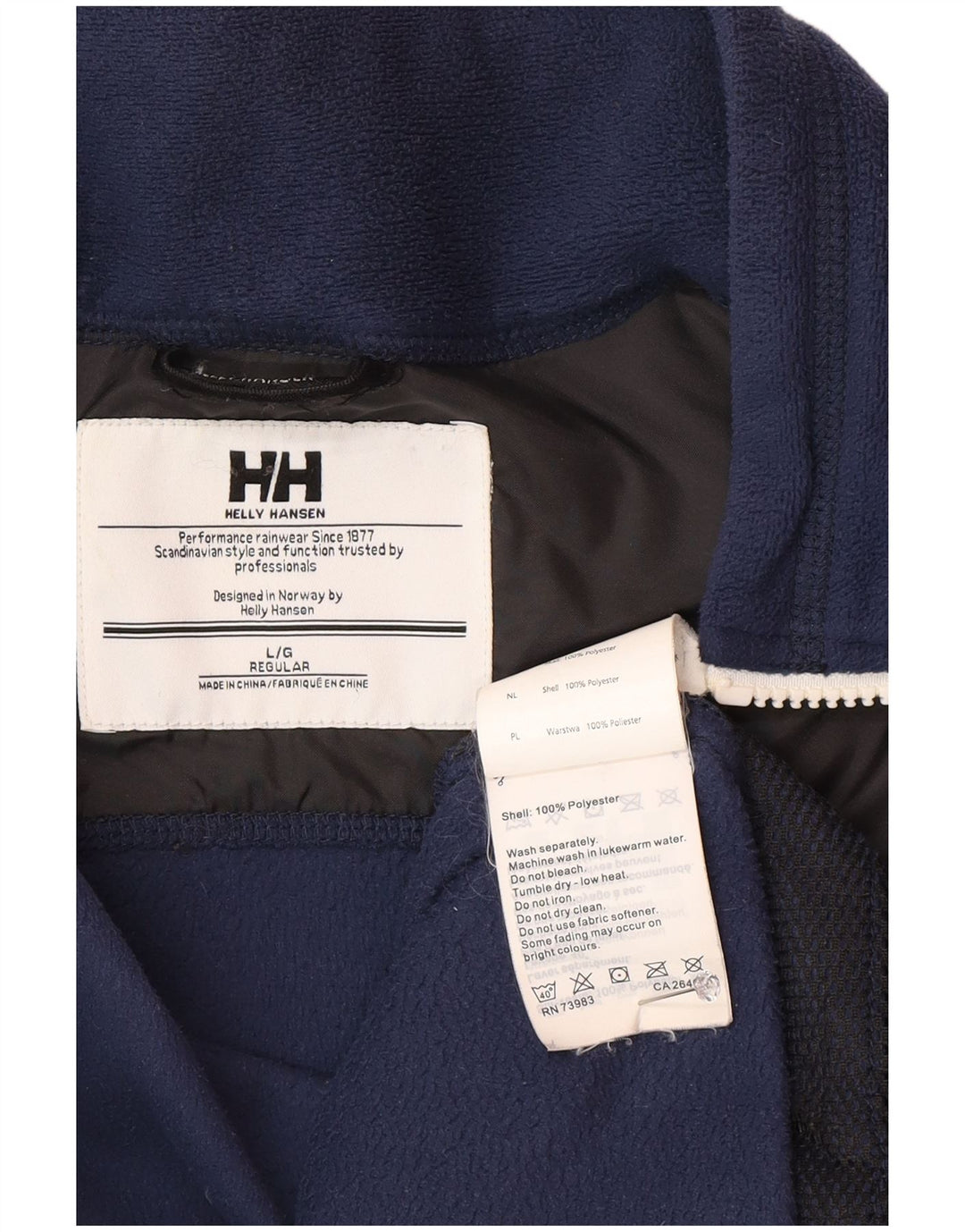 Мужская флисовая куртка Helly Hansen стандартного кроя UK 40, большая темно-синяя, полиэстер