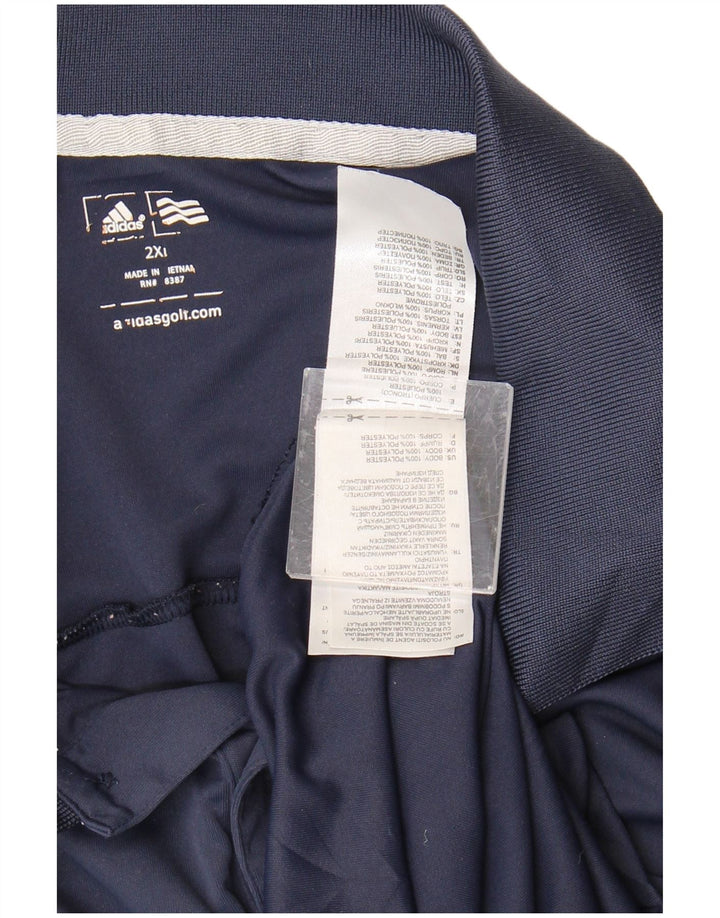ADIDAS Mens Adizero Polo Shirt 2XL Navy Blue Polyester