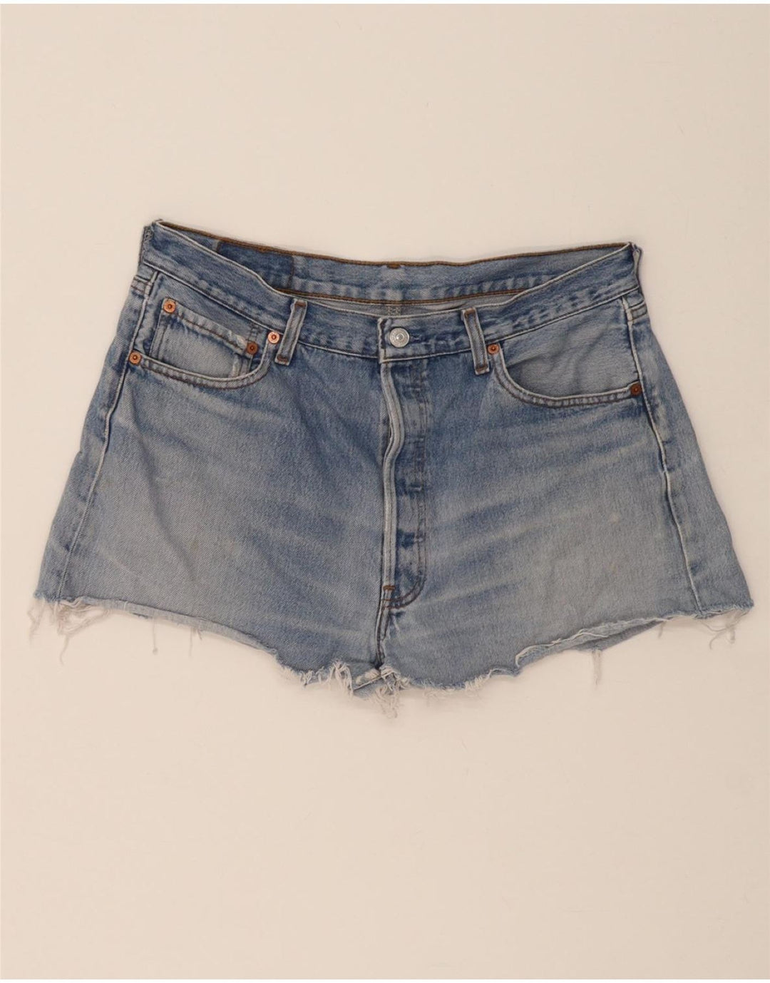 LEVI'S Womens 501 Denim Shorts W32 Large Blue Cotton Vintage Levi's and Second-Hand Levi's from Messina Hembry 
