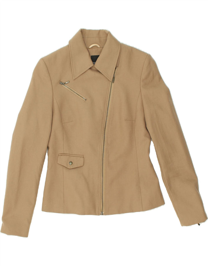ESPRIT Womens Bomber Jacket UK 10 Small  Brown Wool | Vintage Esprit | Thrift | Second-Hand Esprit | Used Clothing | Messina Hembry 