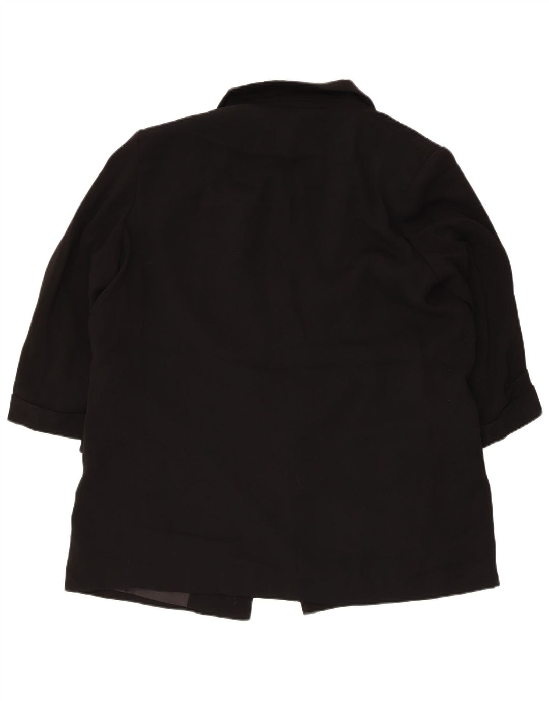 Zara Женский открытый пиджак с рукавами 3/4, Великобритания 18 XL, черный полиэстер