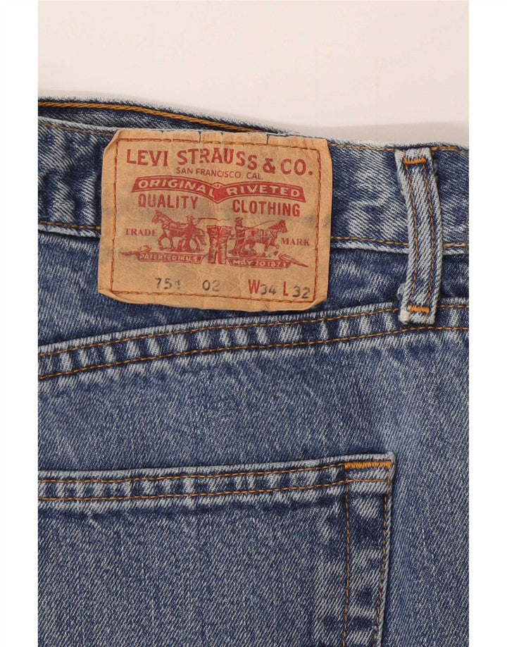 Мужские прямые джинсы Levi's 751 W34 L28 синие