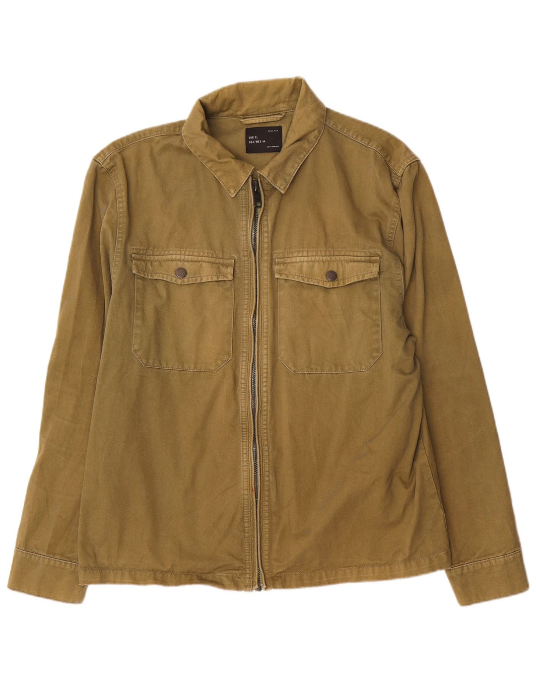 Мужская куртка-бомбер Zara UK 42 XL, зеленый хлопок