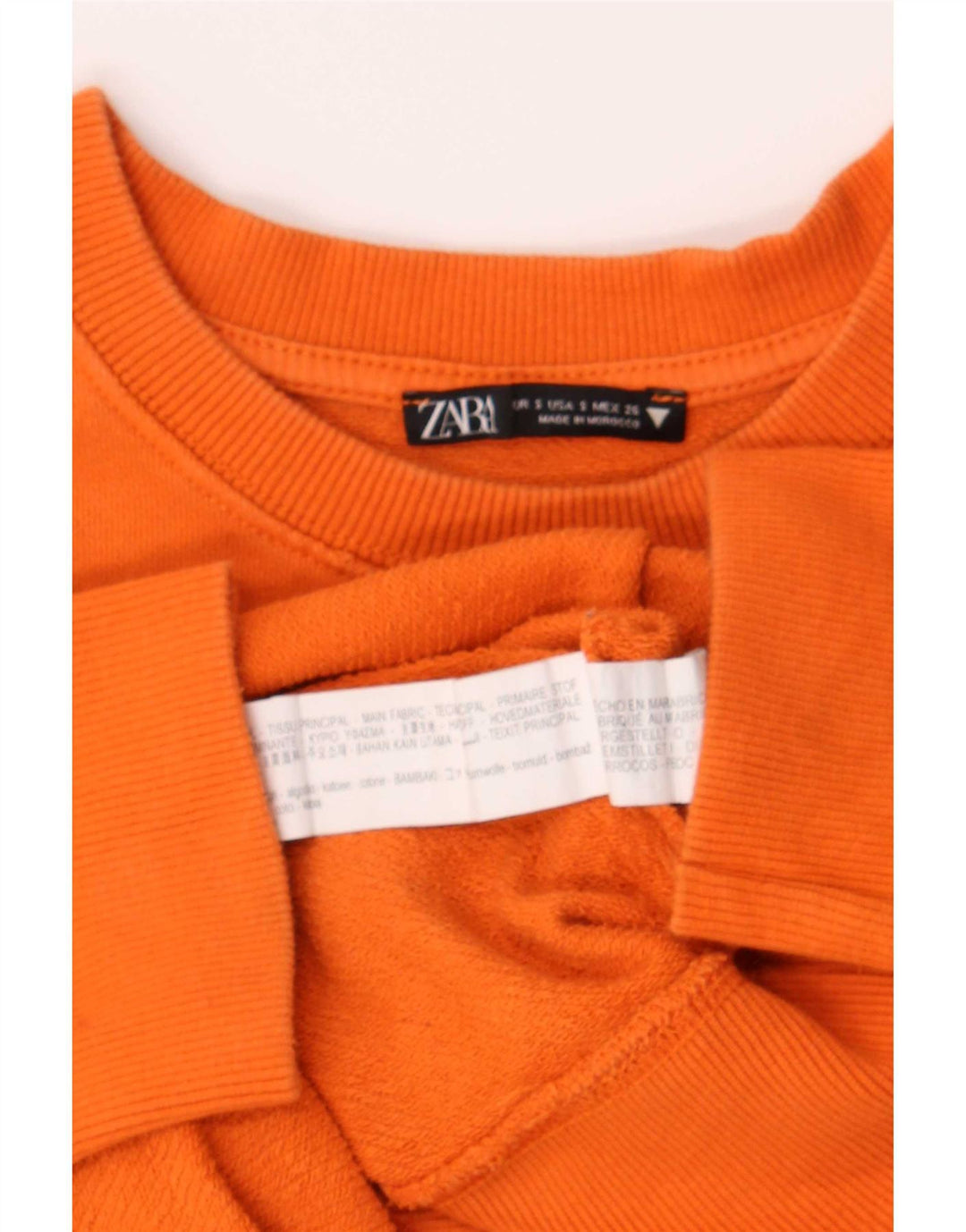Женский джемпер оверсайз с рисунком Zara UK 10, маленький оранжевый хлопковый джемпер