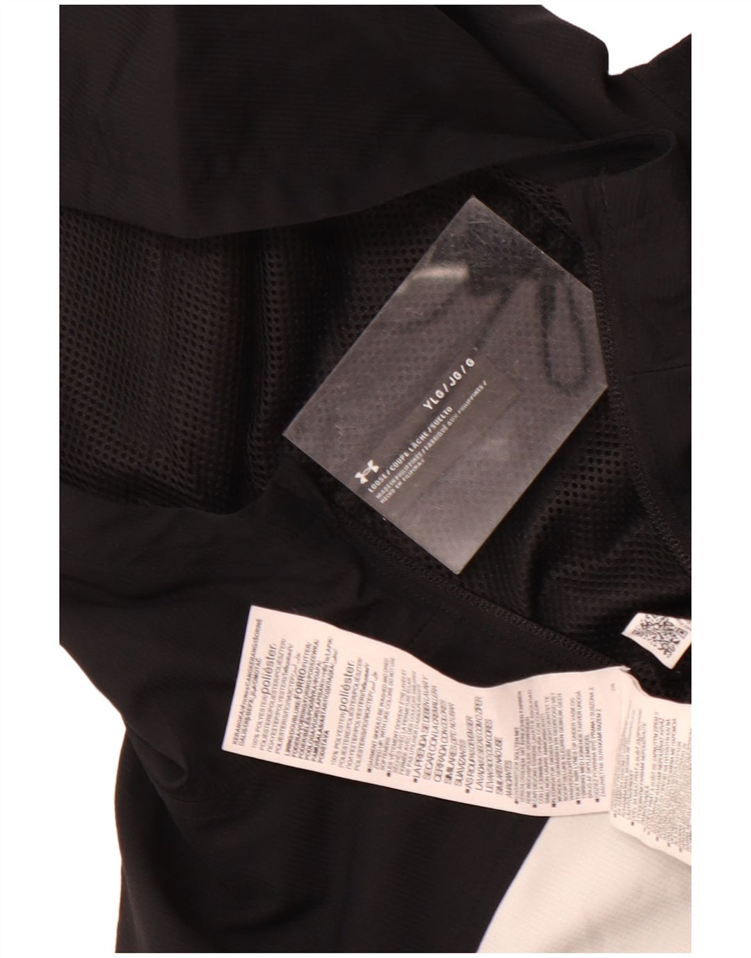 Дождевик с капюшоном Under Armour для мальчиков 11–12 лет, большая черная цветная блокировка