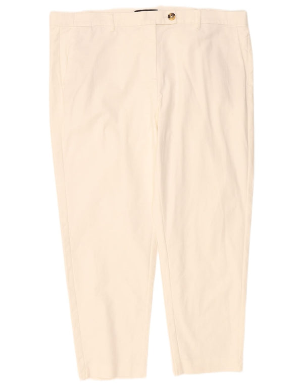 Женские прямые костюмные брюки Marks & Spencer UK 22 3XL W42 L27 Off White