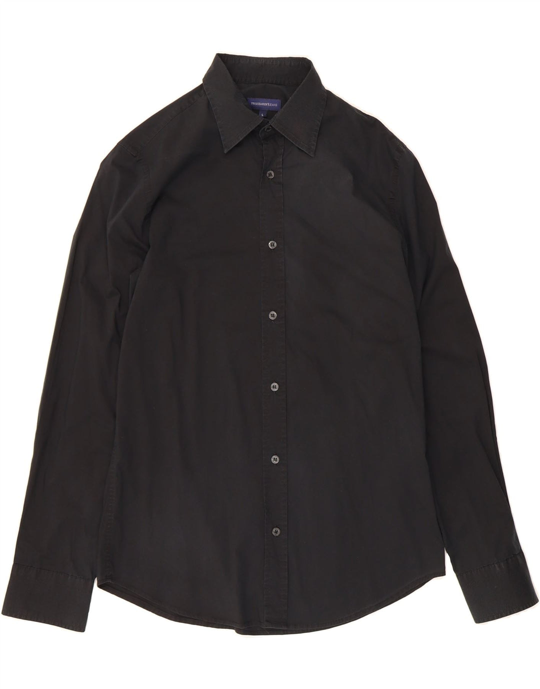 TRUSSARDI JEANS Mens Shirt Large Black Cotton Vintage Trussardi Jeans and Second-Hand Trussardi Jeans from Messina Hembry 