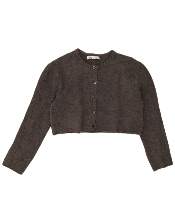 Женский укороченный кардиган оверсайз Zara UK 10, маленький серый цвет