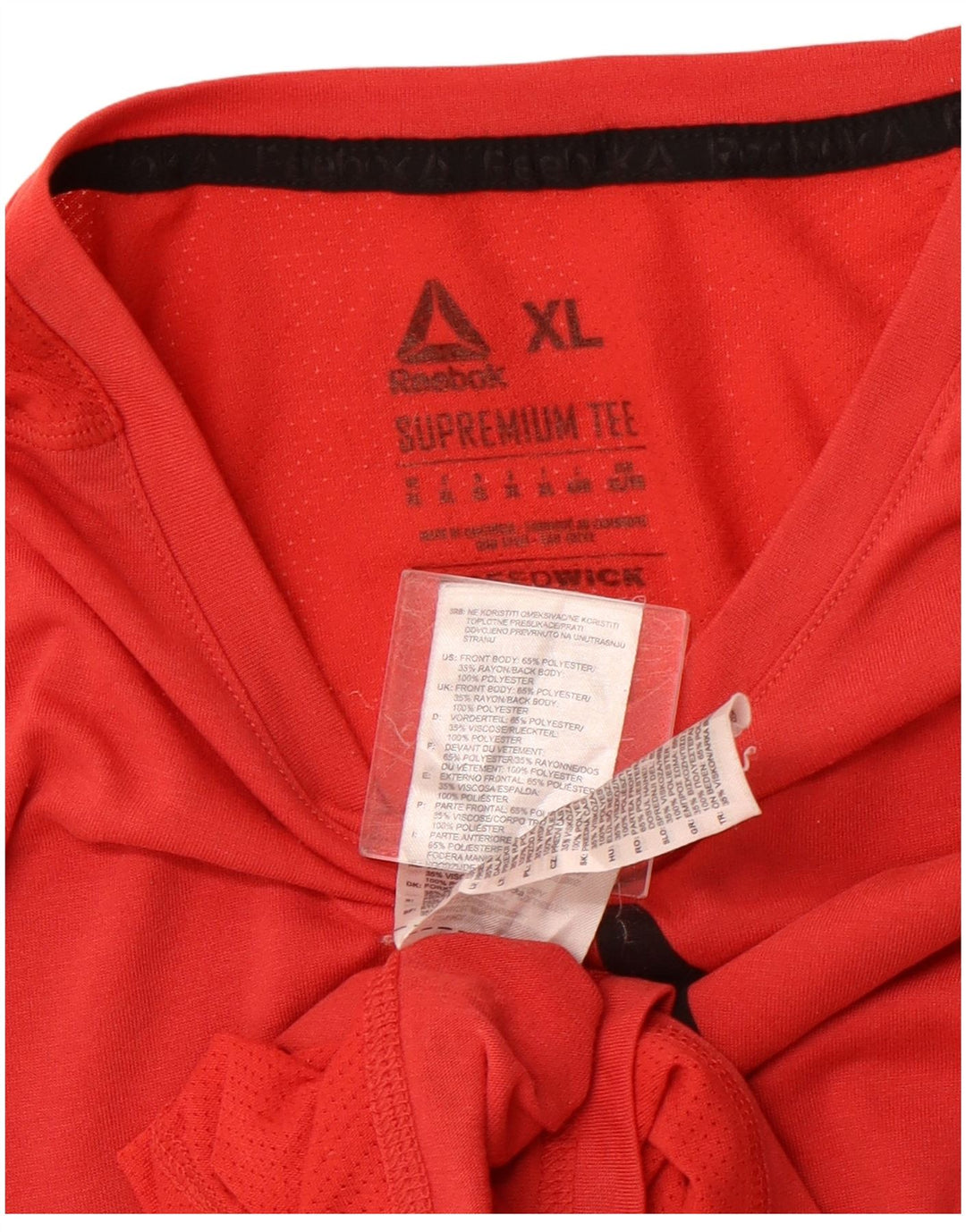 REEBOK Мужская футболка с рисунком Top XL Красный Полиэстер Спорт