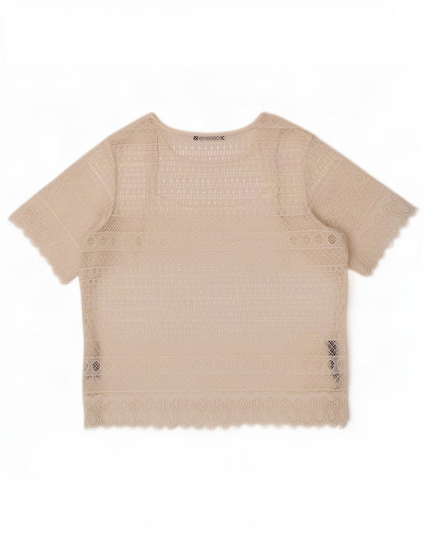 Женская блузка крючком Marks & Spencer UK 18 XL, белый хлопок