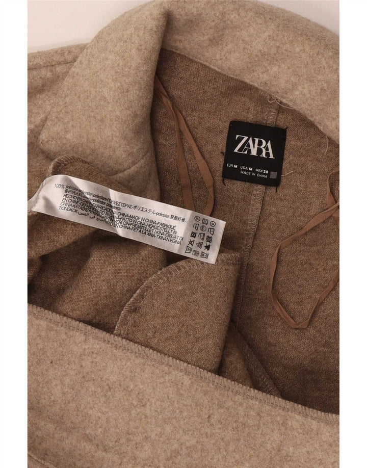 Женское пальто Zara UK 14, средний бежевый, полиэстер