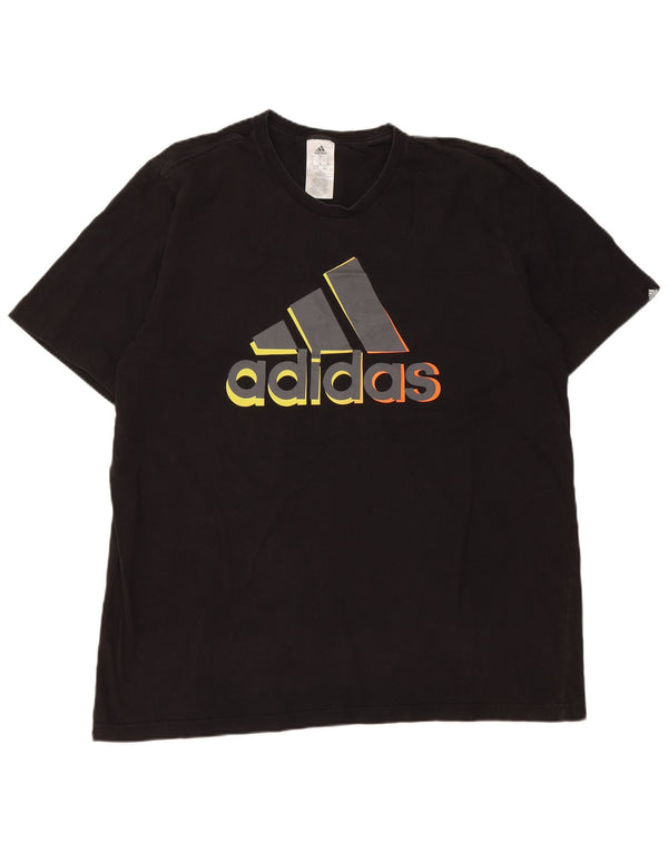 Adidas Мужская футболка с рисунком Top XL Черный хлопок