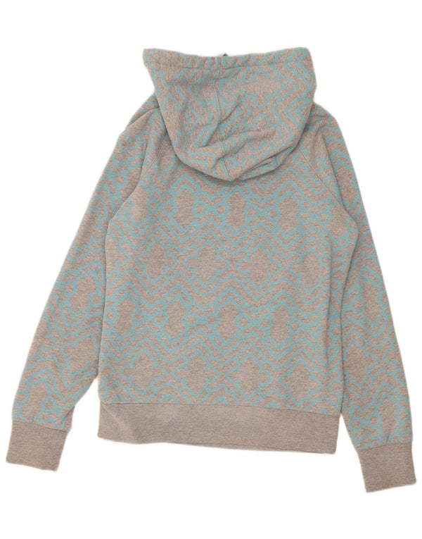 Fat Face Womens Hoodie Jumper UK 10 Small Grey Geometric Cotton