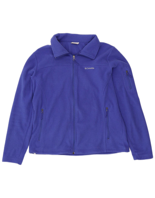 COLUMBIA Womens Fleece Jacket UK 16 Large Blue Polyester