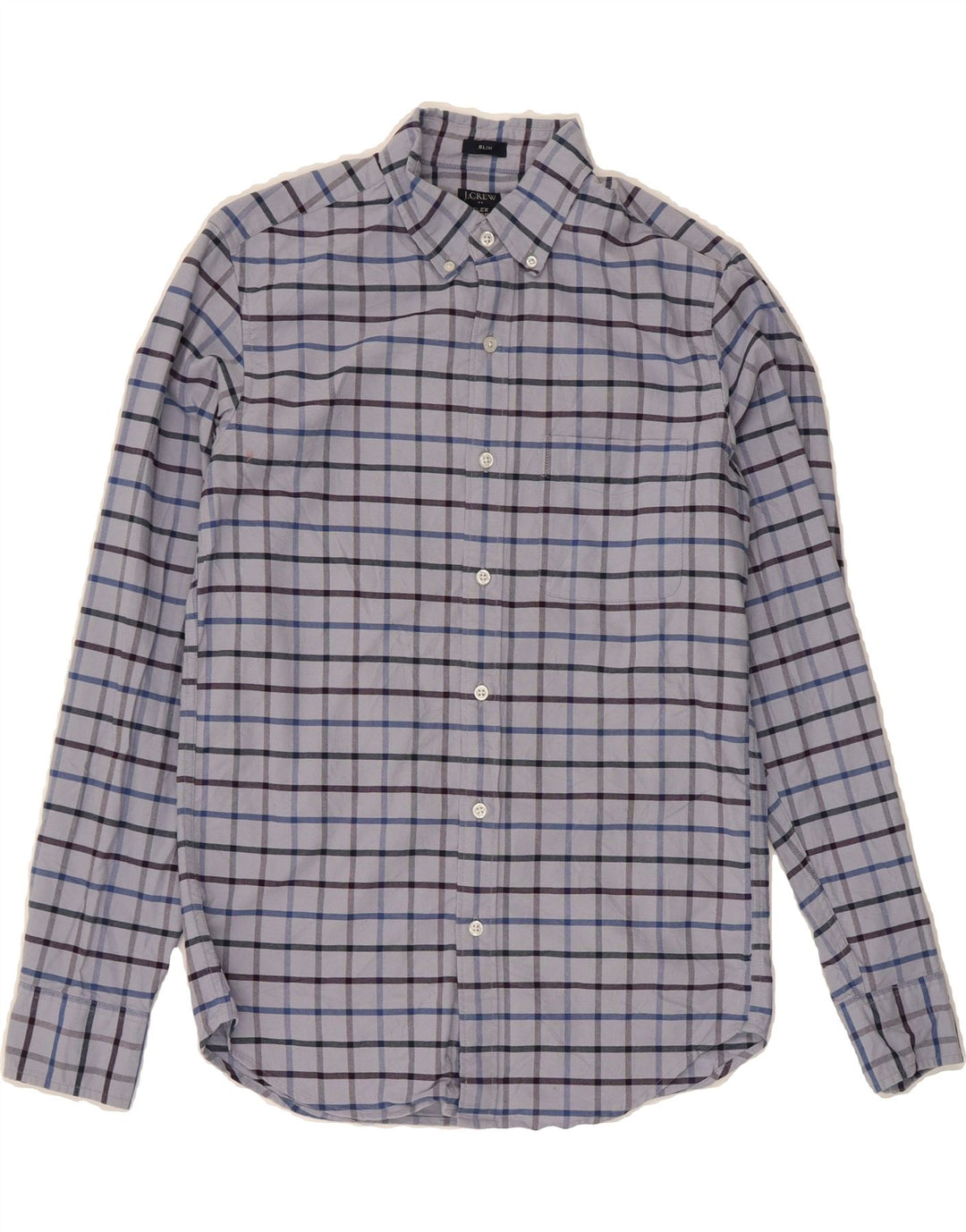 J. CREW Mens Flex Oxford Slim Shirt Small Blue Check Cotton Vintage J. Crew and Second-Hand J. Crew from Messina Hembry 