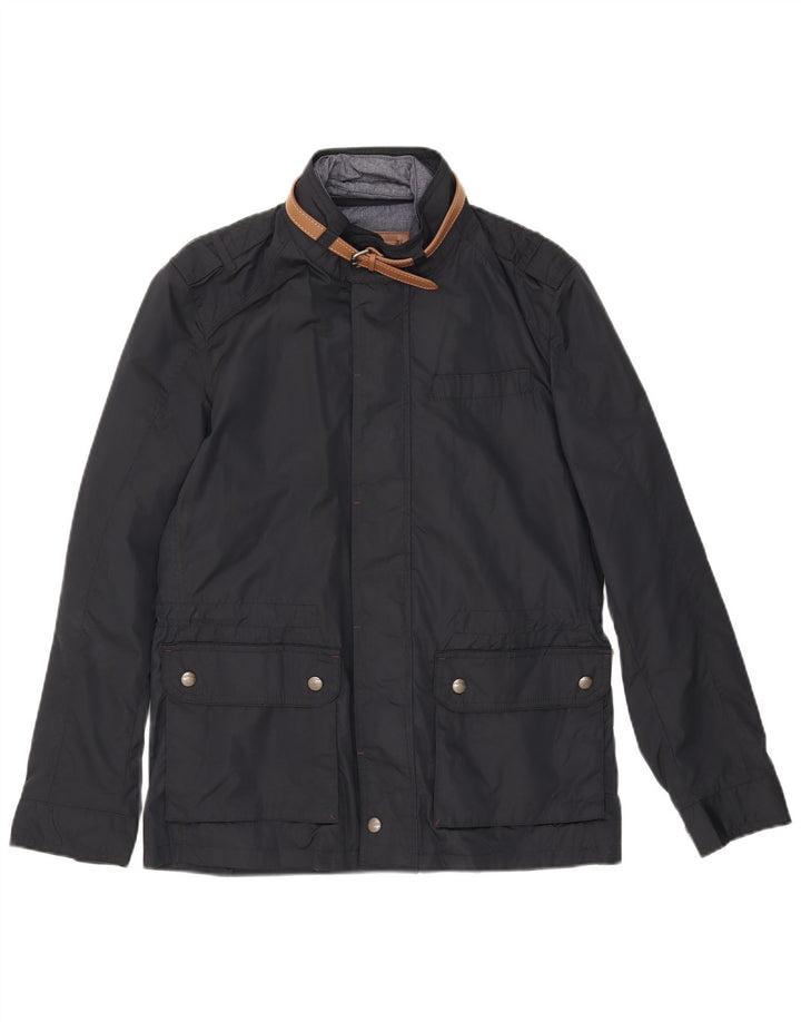 Мужская куртка Massimo Dutti UK 38, средний темно-синий нейлон