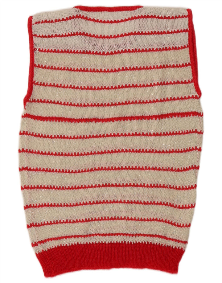 Винтажная женская майка-майка, Великобритания, 8 маленьких размеров, в белую полоску