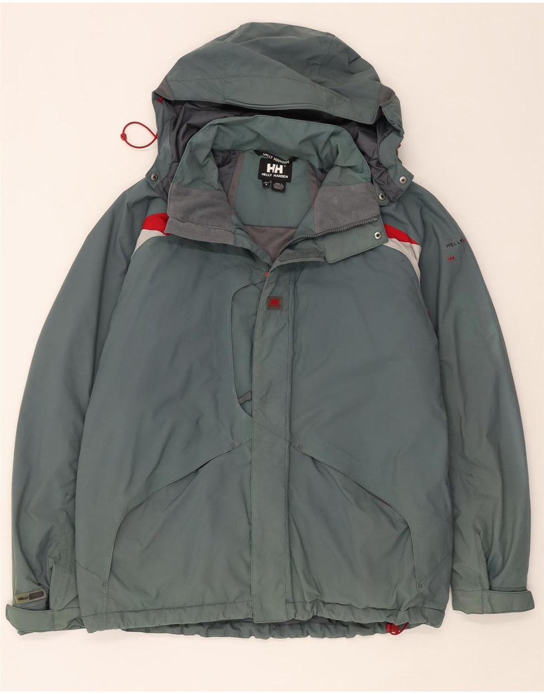 Мужская ветровка Helly Hansen с капюшоном UK 40, большая синяя с цветными блоками