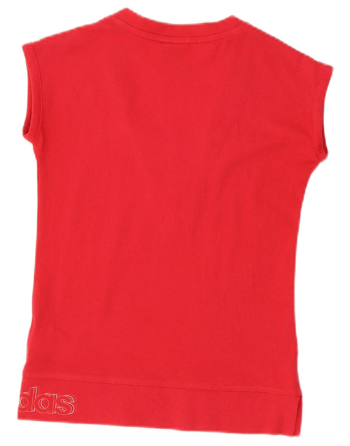 Футболка с рисунком ADIDAS для девочек, топ 11–12 лет, розовый хлопок