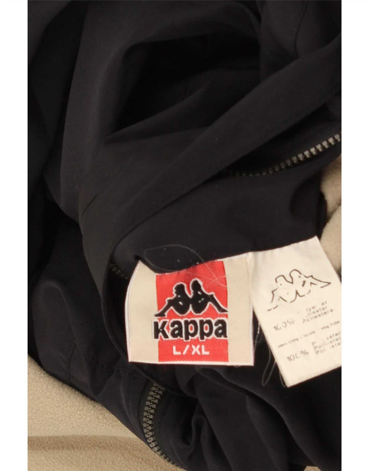 Мужская двусторонняя куртка свободного кроя Kappa UK 40, большая черная полиэстер
