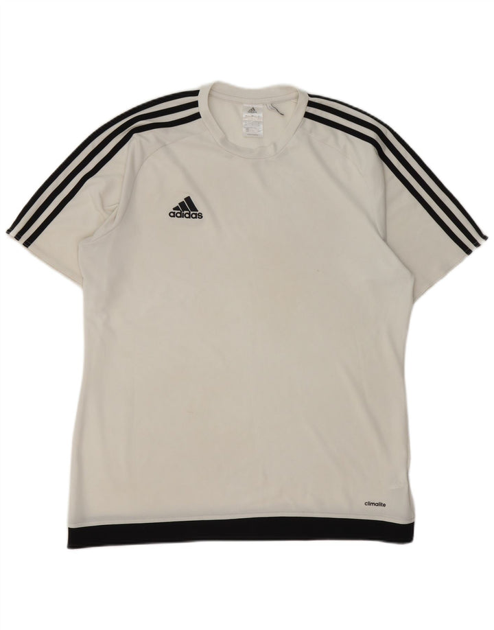 Мужская футболка Adidas Climalite, большой белый полиэстер с цветными блоками