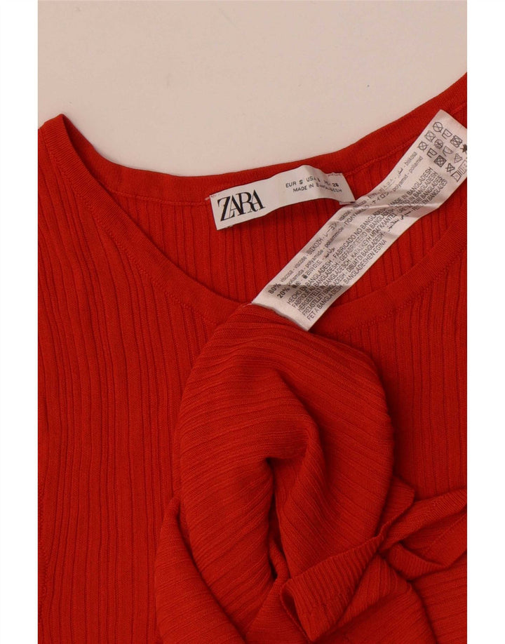 Женский жилет Zara Top UK 8, маленький оранжевый, вискоза