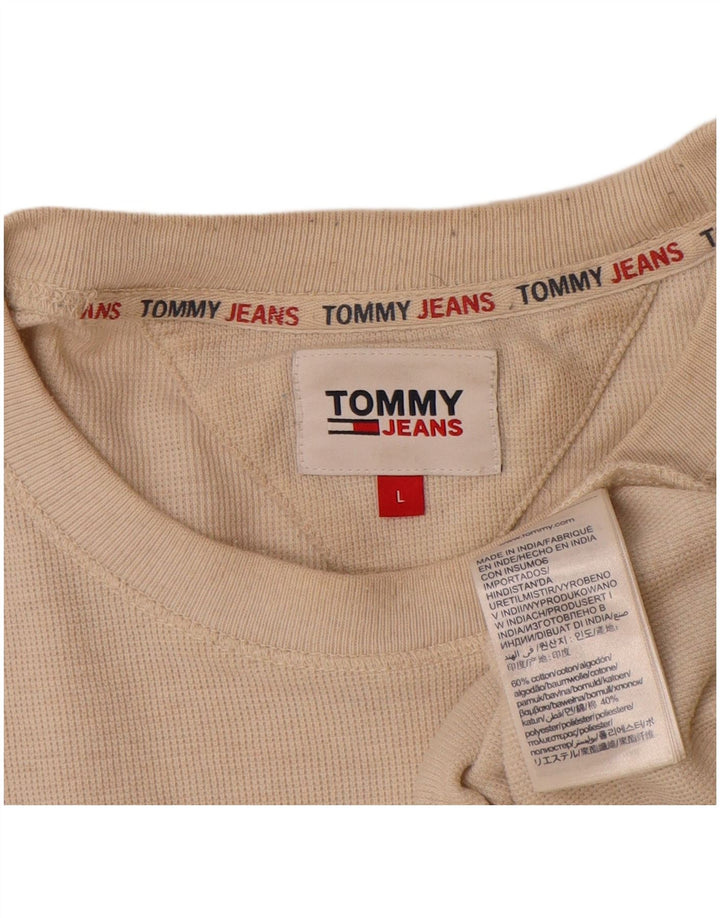 Мужской топ Tommy Hilfiger с длинным рукавом, большой размер, бежевый хлопок
