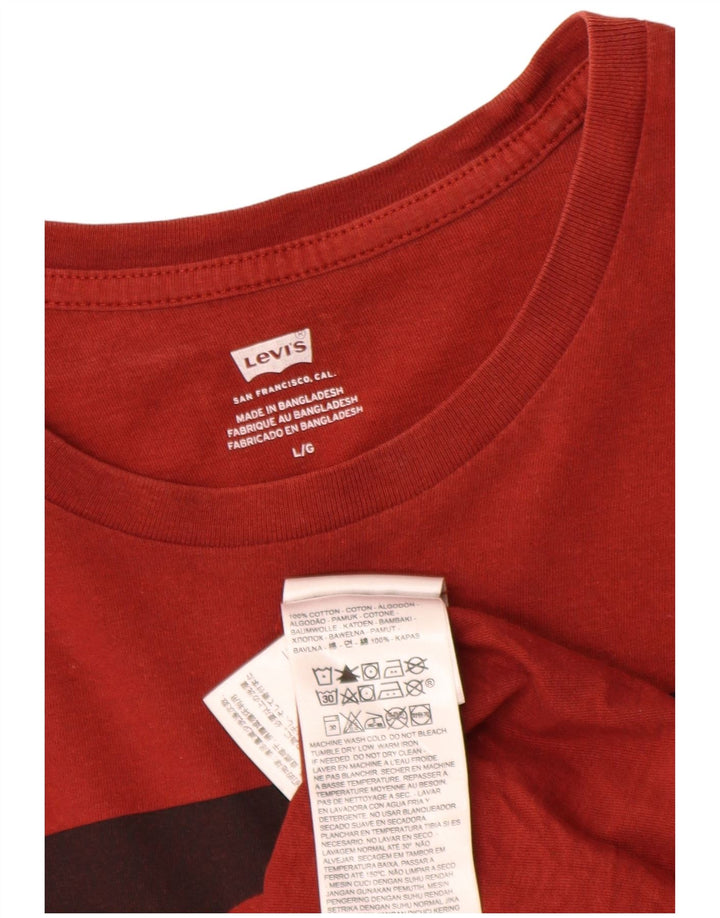 Мужская футболка с рисунком Levi's, большой красный хлопковый топ