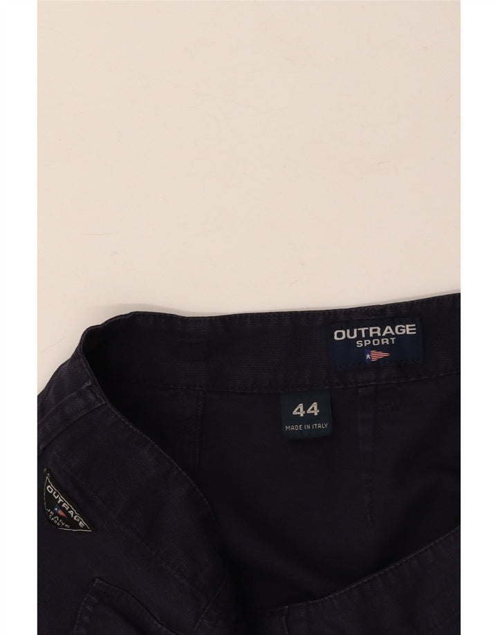 VINTAGE Женская мини-юбка с запахом IT 44 Medium W28 Темно-синий хлопок