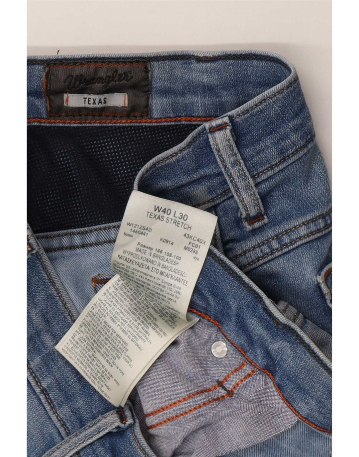 Мужские прямые джинсы Wrangler Texas Stretch W40 L30, синий хлопок