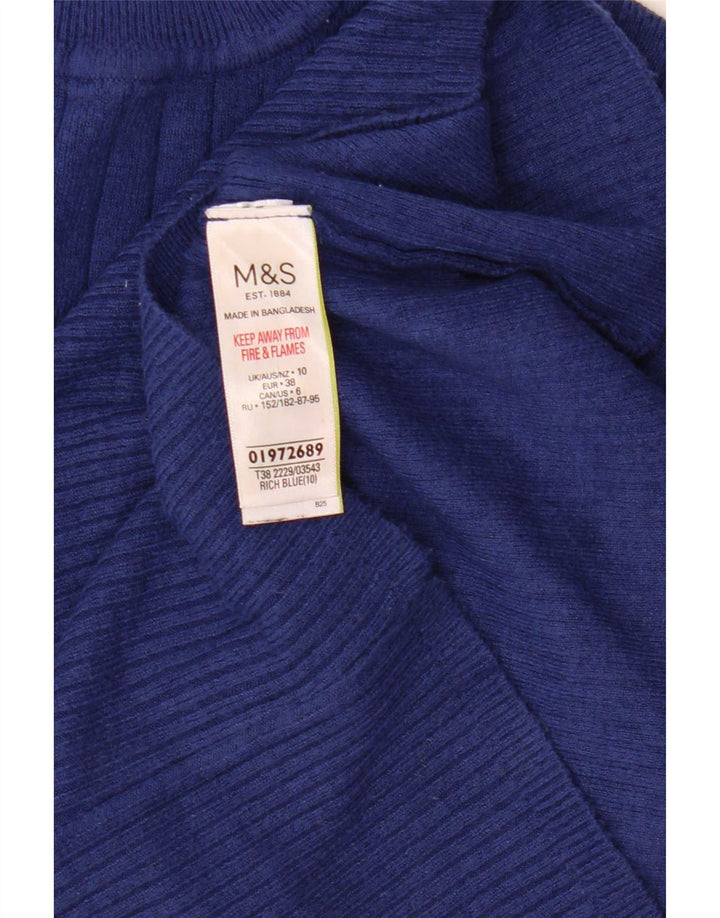 Женский джемпер с высоким воротником Marks & Spencer, Великобритания, 10, маленький, синий, вискоза