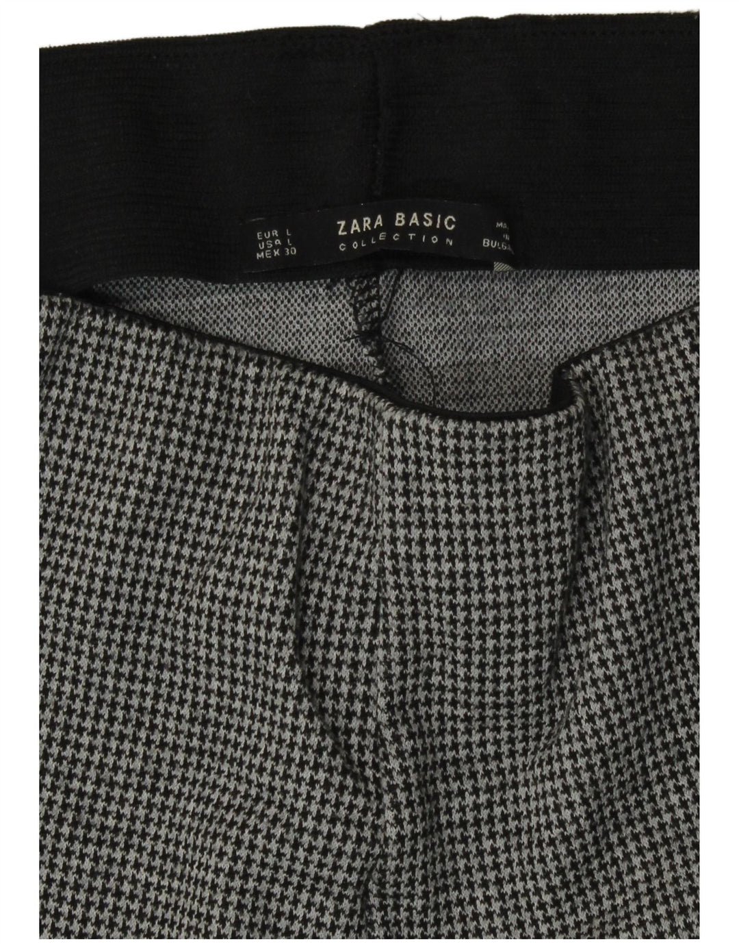 Женские леггинсы узкого кроя Zara UK 14, большие серые с узором «гусиные лапки»