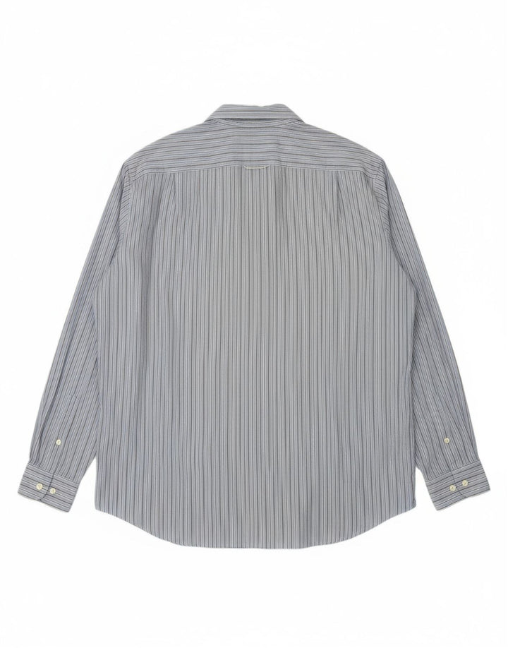 NAUTICA Mens Shirt Large Blue Striped Cotton