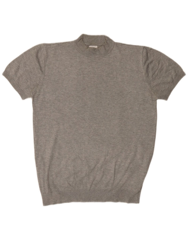 Женский джемпер с высоким воротником и короткими рукавами ZARA, Великобритания, 16, большой серый цвет