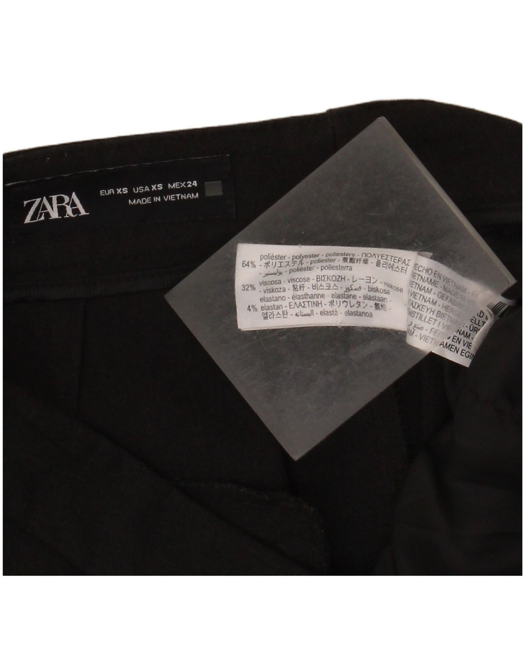 Женские зауженные костюмные брюки ZARA XS W24 L27, черный полиэстер