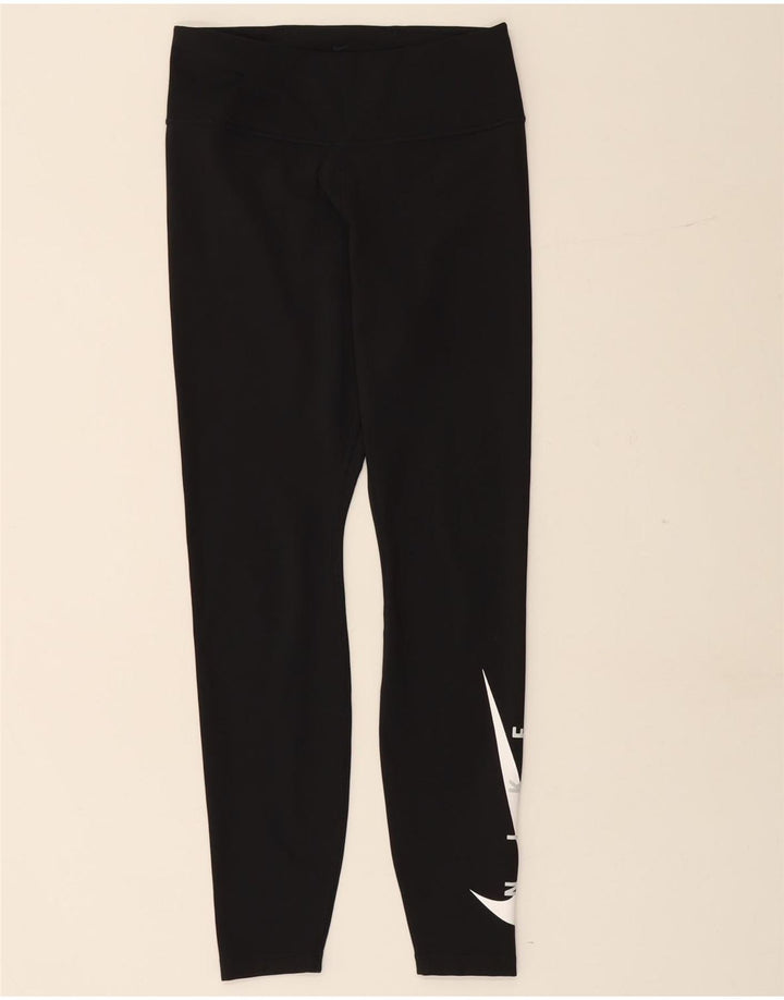 Женские леггинсы с рисунком NIKE Dri Fit UK 12, средние, черные