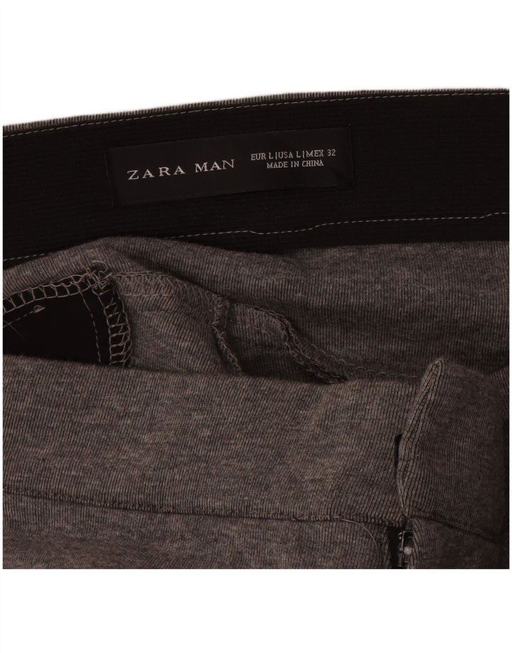 Мужские узкие брюки ZARA, большие, W34 L27, серые, хлопок