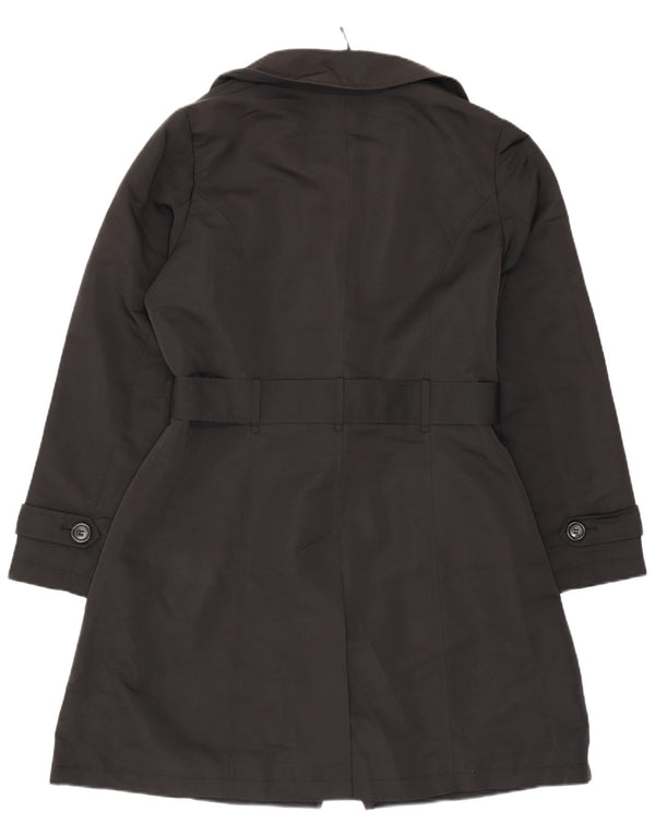 Marks & Spencer Womens Trench Coat UK 14 Large Black Polyester