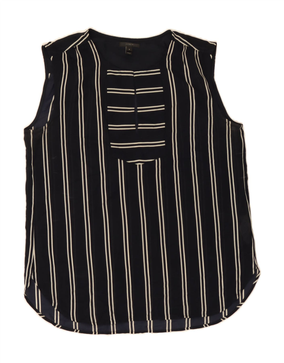 J. CREW Womens Sleeveless Blouse Top UK 8 Small Navy Blue Striped Vintage J. Crew and Second-Hand J. Crew from Messina Hembry 