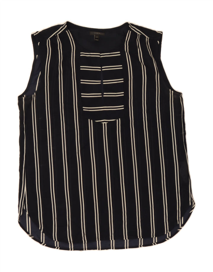 J. CREW Womens Sleeveless Blouse Top UK 8 Small Navy Blue Striped Vintage J. Crew and Second-Hand J. Crew from Messina Hembry 
