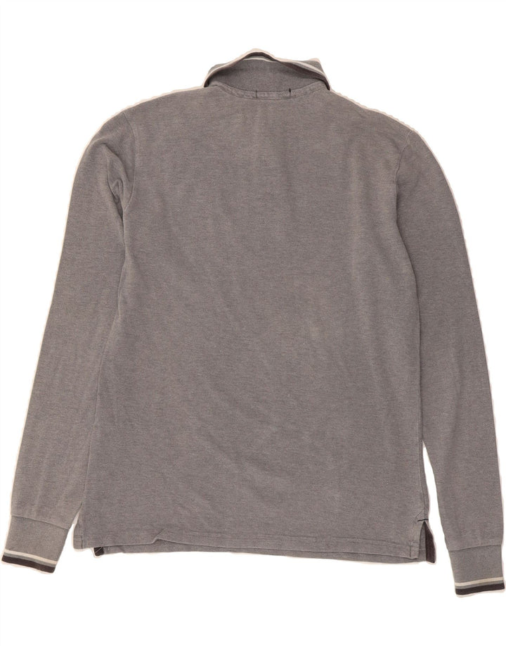 NORTH SAILS Mens Long Sleeve Polo Shirt Small Grey Cotton Vintage North Sails and Second-Hand North Sails from Messina Hembry 