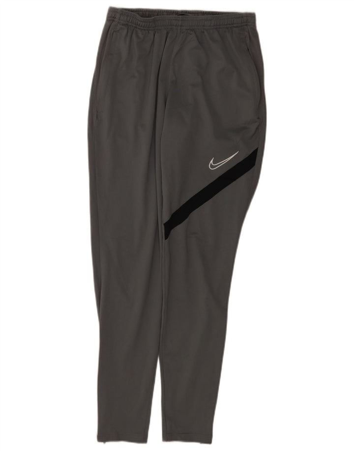 Мужские спортивные брюки Nike Dri Fit, маленькие серые, полиэстер с цветными блоками
